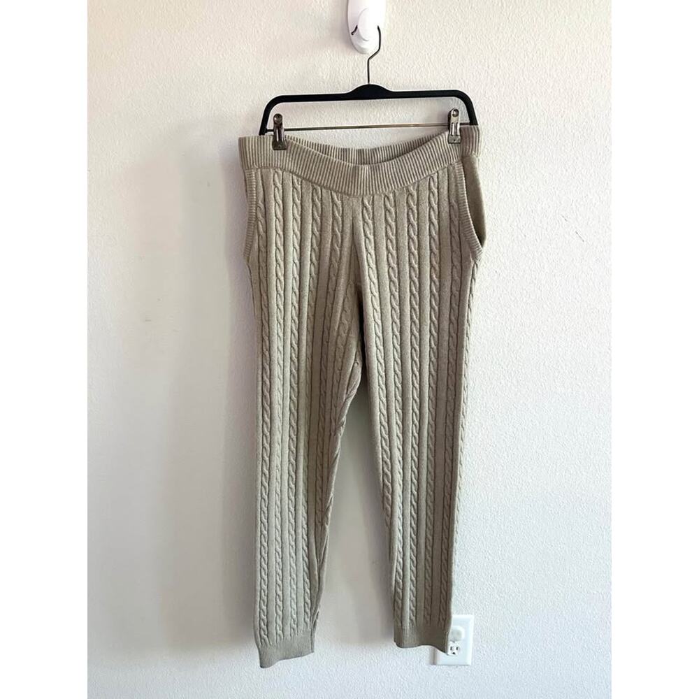 ATM Women’s Cable Knit Cahsmere Wool Cozy Versatile Joggers Sz M - Picture 2 of 8